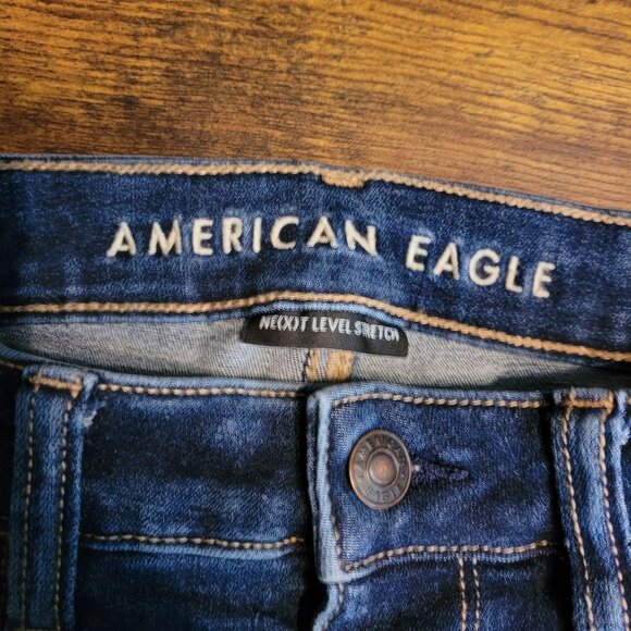 American Eagle Jeans 2 S Jegging Next Level Stretch Super Hi Rise Medium Dark - Picture 4 of 12